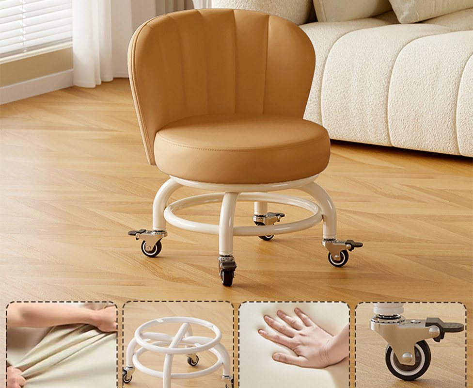 Upgraded carbon steel frame: caramel [with] rubber brake wheels