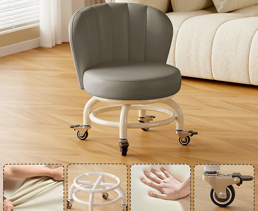 Upgraded carbon steel frame: dark gray [with] rubber brake wheels