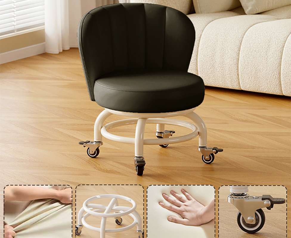 Upgraded carbon steel frame: black [with] rubber brake wheels