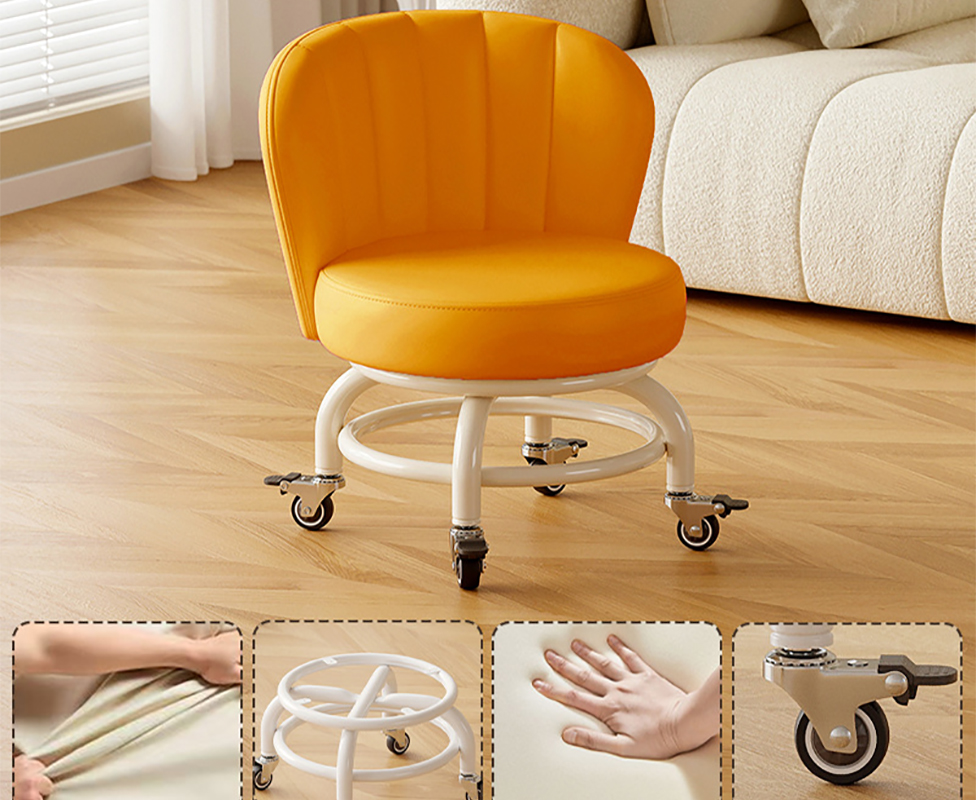 Upgraded carbon steel frame: turmeric [with] rubber brake wheels