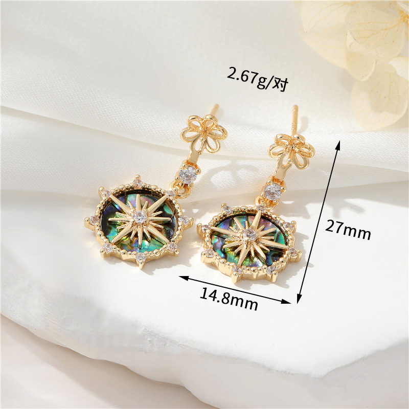 14K Gold WX22284 Abalone Shells plated