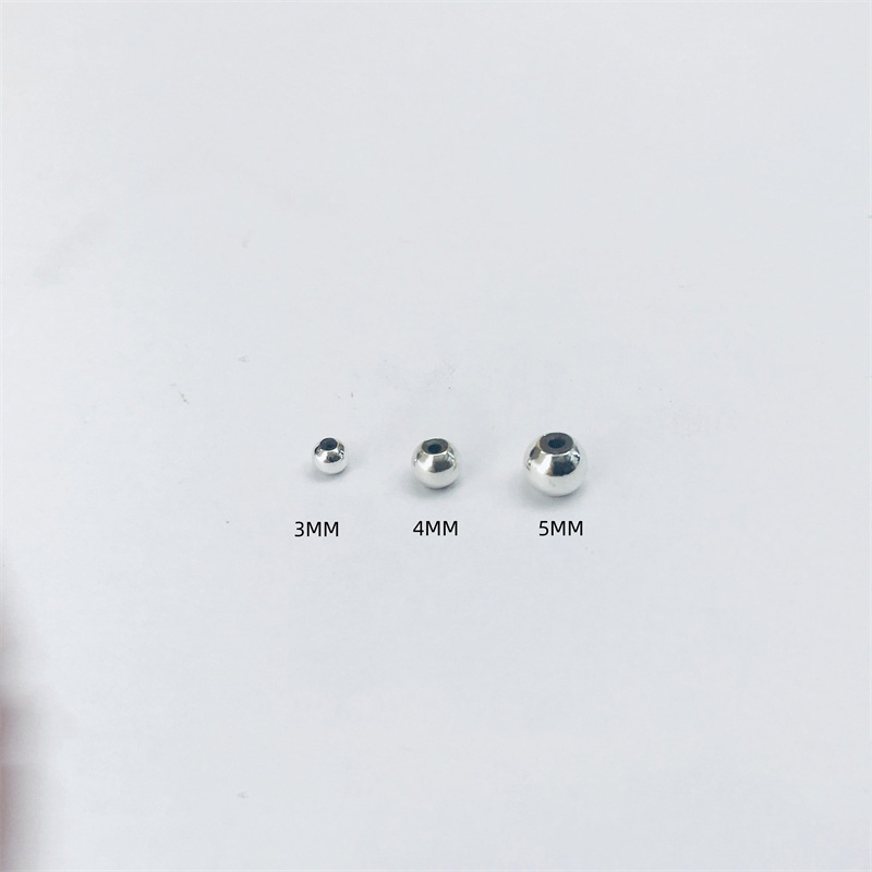 silver 3mm small hole beads
