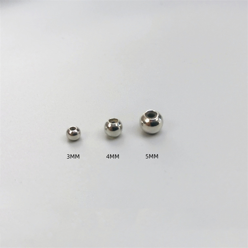 real platinum plated 3mm small hole beads