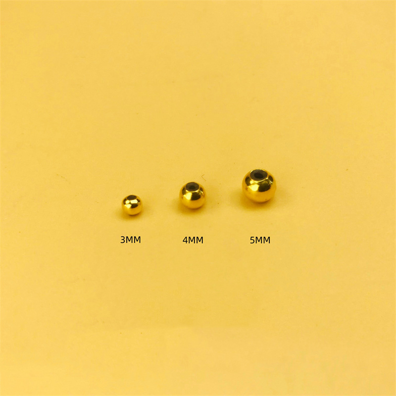 gold 3mm small hole beads