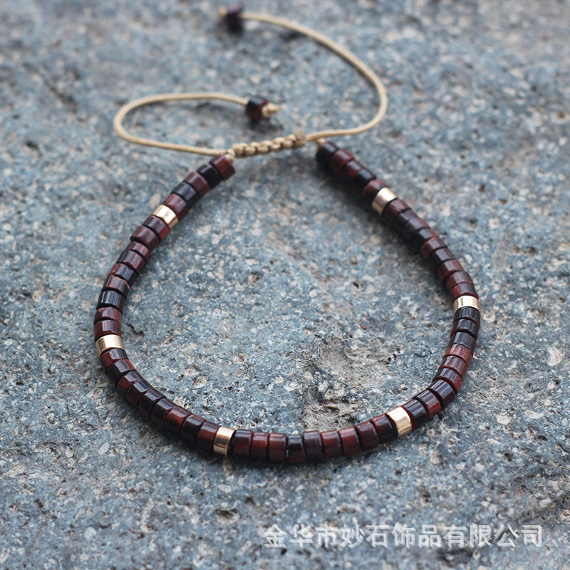 2:Rose red tiger eye stone gold spacer