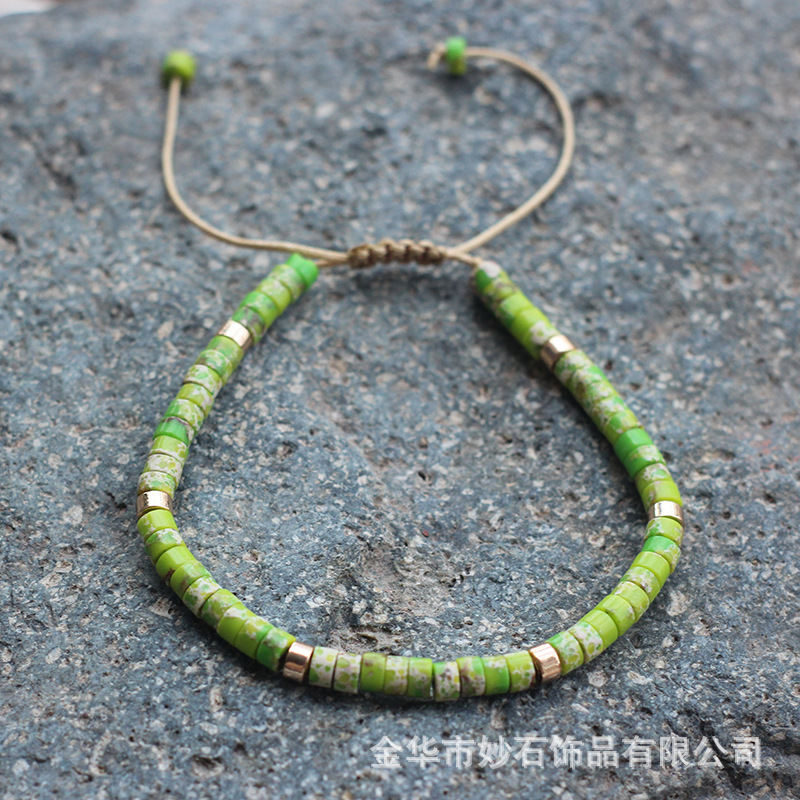 4:Fruit green emperor stone gold spacer