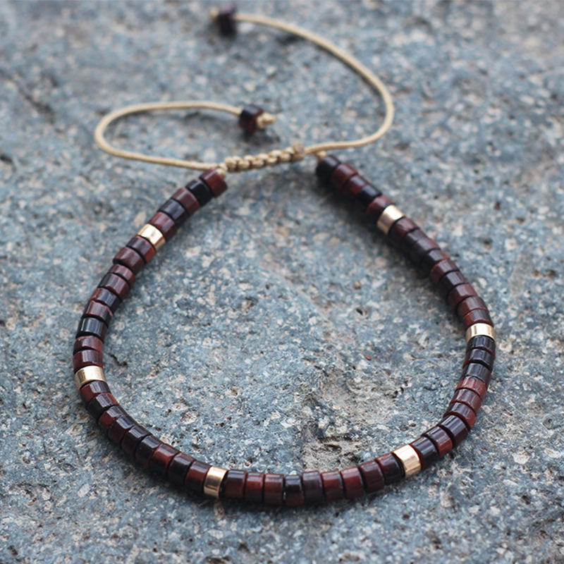 Rose red tiger eye stone gold spacer