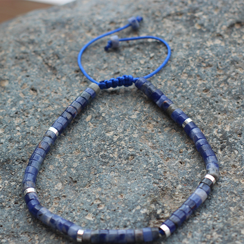 Blue stone silver spacer