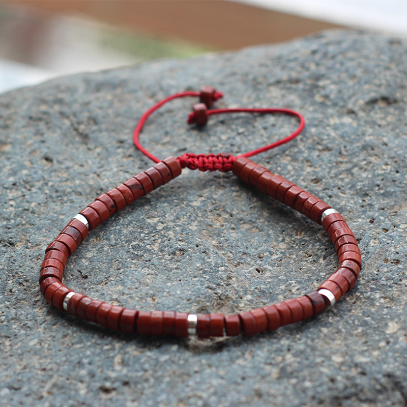 Red stone silver spacer