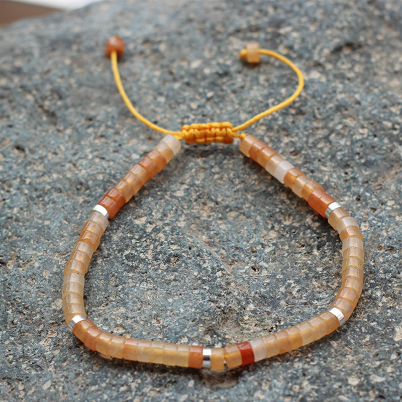 Red aventurine silver spacer