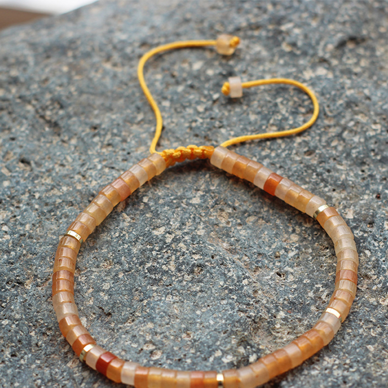 Red aventurine gold spacer