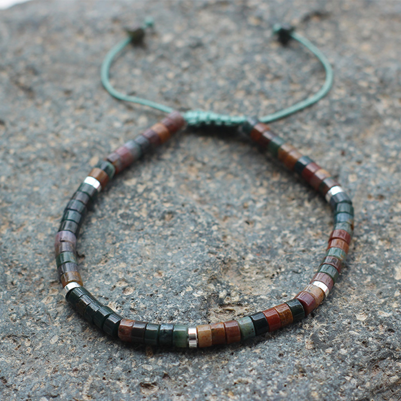 Indian agate silver spacer