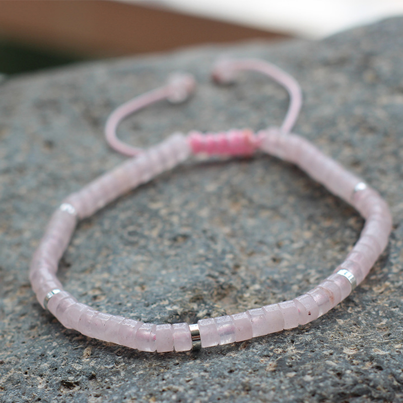 Rose quartz silver spacer