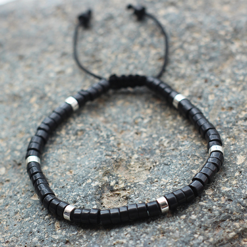 Black onyx silver spacer