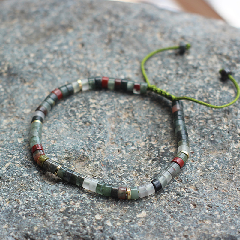 African bloodstone gold spacer