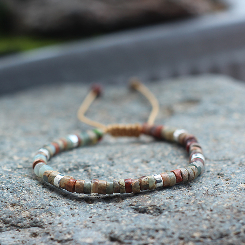 57:Blue shoushan stone silver spacer