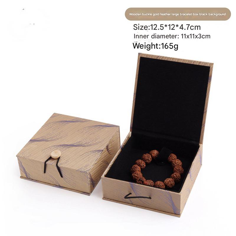 4:Wooden buckle gold feather bracelet box