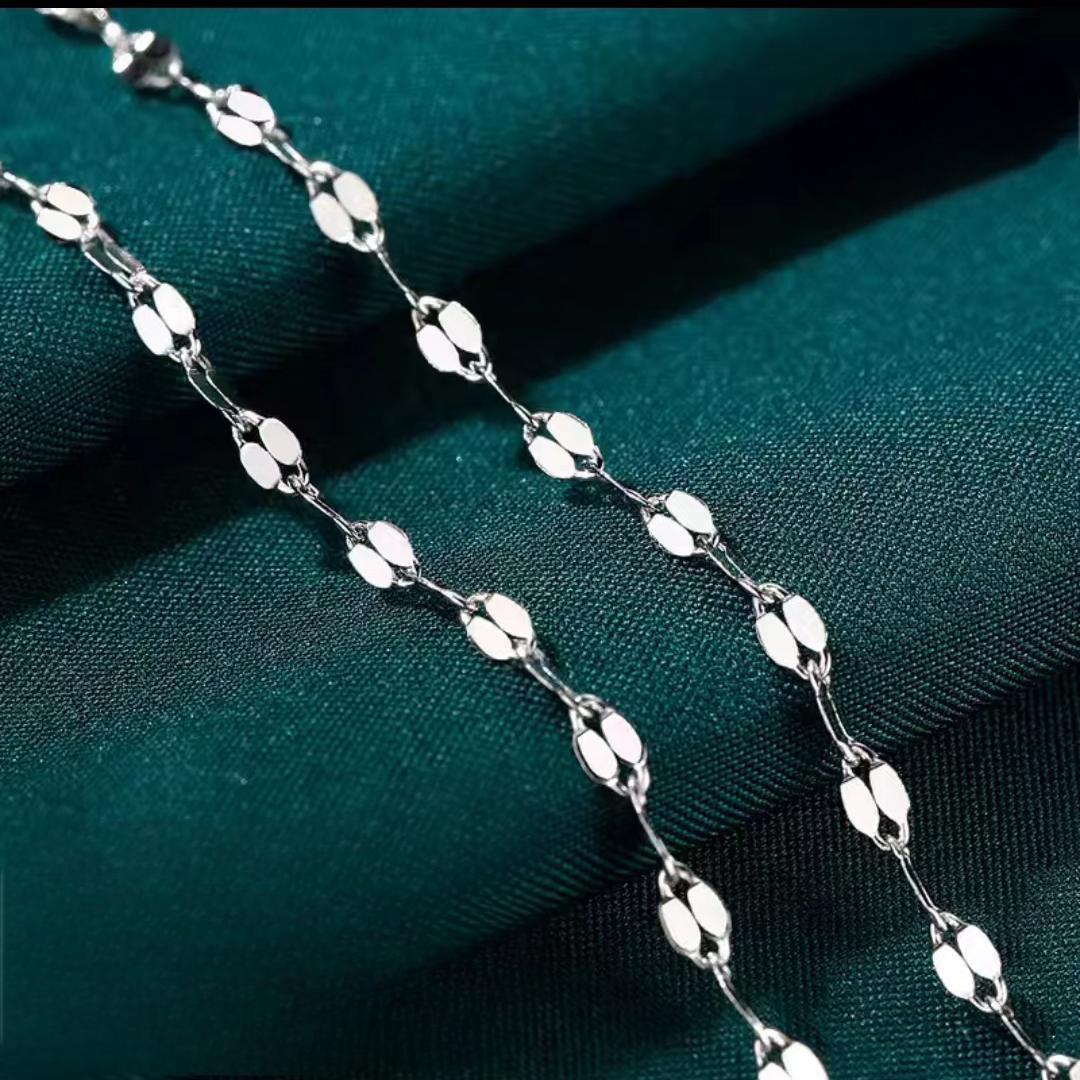 12:Lip Chain -40cm with 5cm extender chain-White