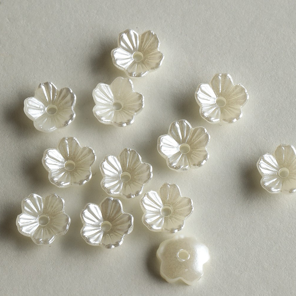 2:#2 off-white peach blossoms 8mm (20 pieces)