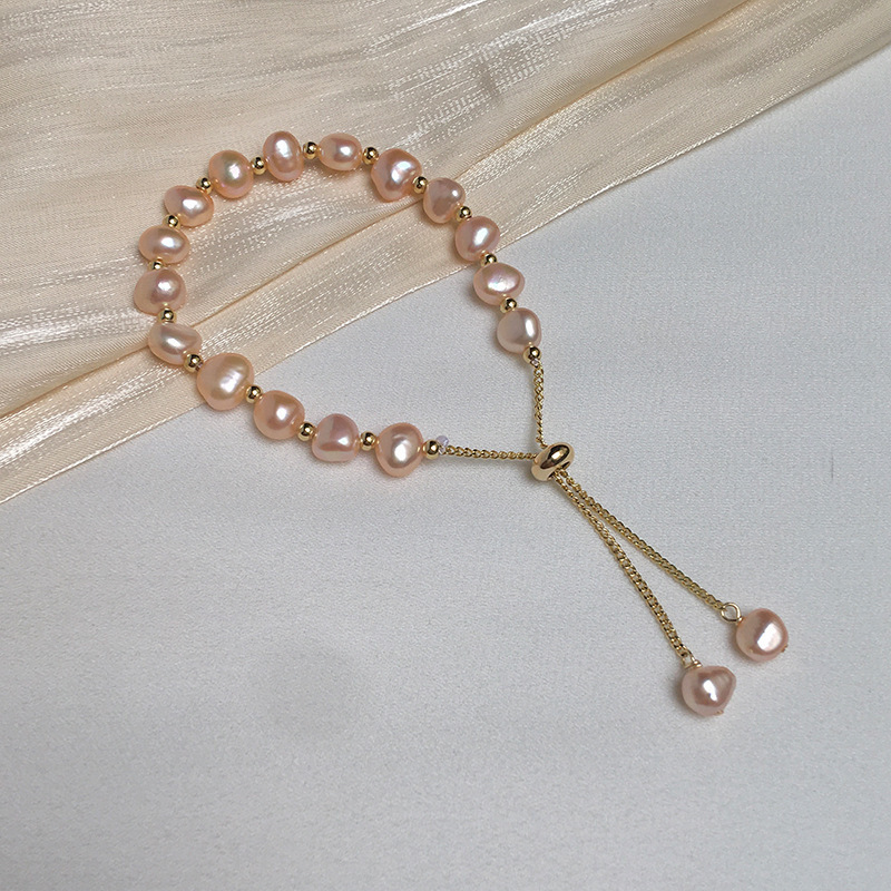2:Pink Baroque freshwater pearl bracelet