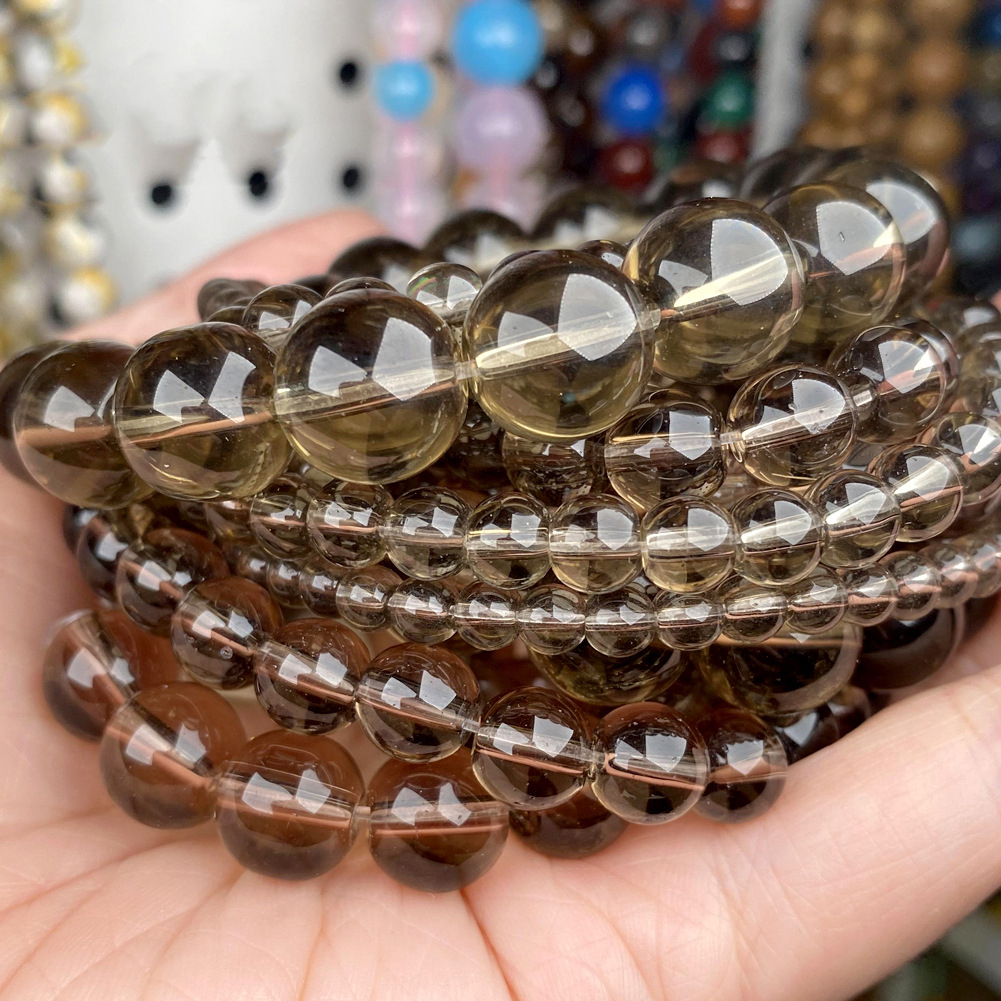 8mm imitation tea crystal glass beads 38cm