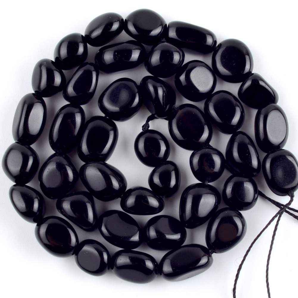 8-10mm shaped glossy black stone