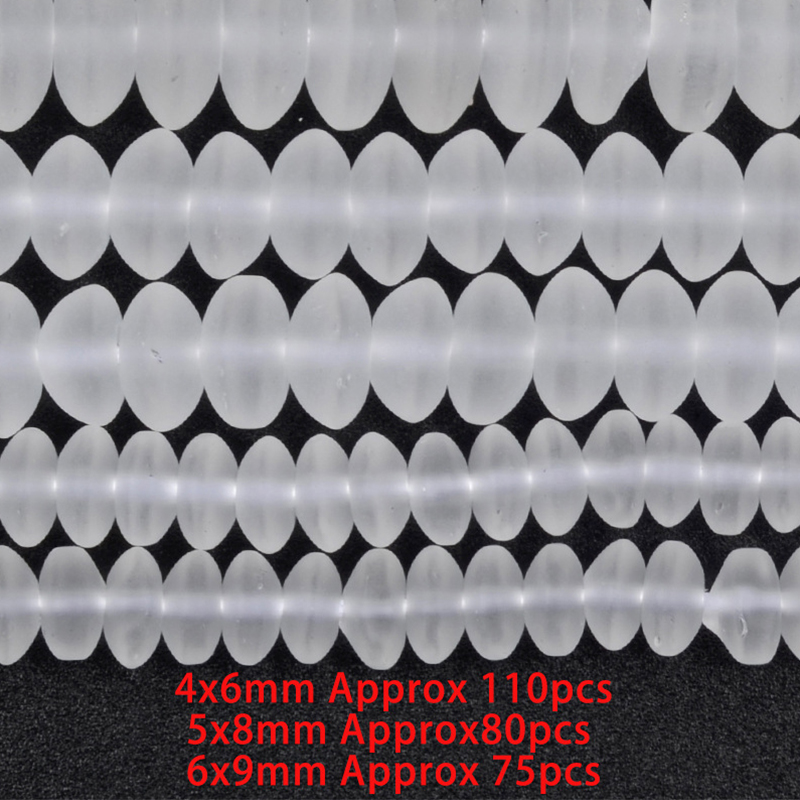 11:4x6mm frosted white crystal stacked beads