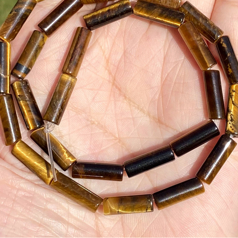 8:Cylindrical yellow tiger eye 4x13mm