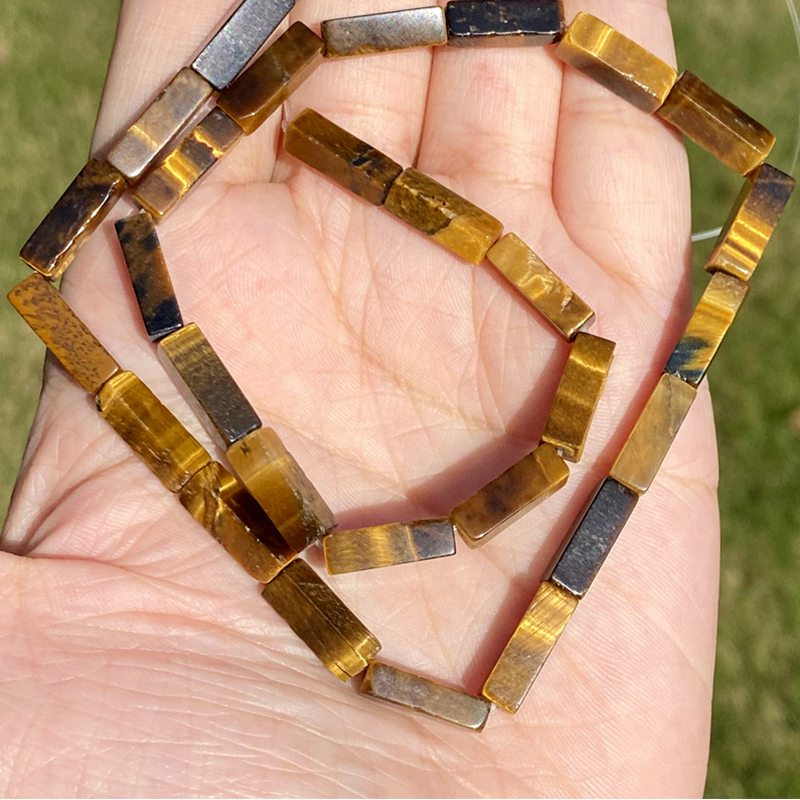 9:Square column yellow tiger eye 4x13mm
