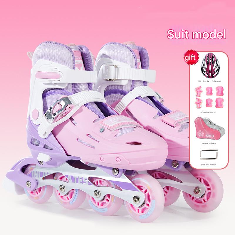 Pink and white (shoes   protective gear   helmet   backpack   accessories)