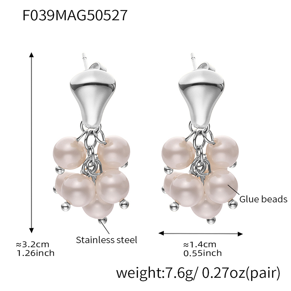 5:Steel white shell beads  Steel green glass