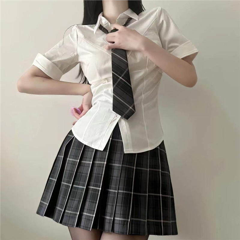 suit * Short Sleeve Shirt JK Skirt Tie