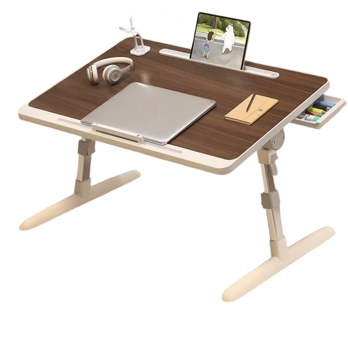 Large black walnut flagship model, card slot, barrier, drawer, bookshelf, usb (comes with small light fan)