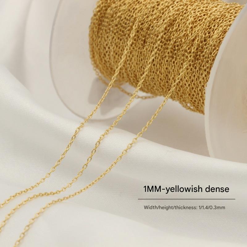 3:Chain width 1mm bright gold-dense short Square