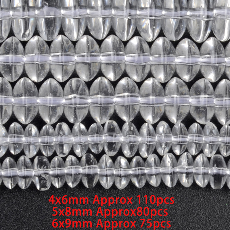 16:6x9mm glossy white crystal stacked beads