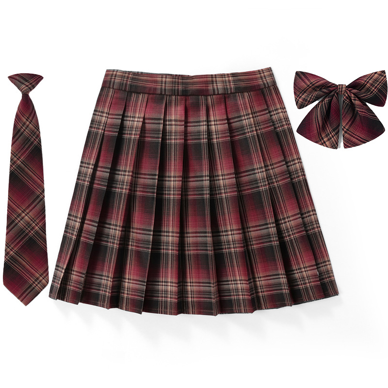 C 43cm plaid skirt   bow tie   tie