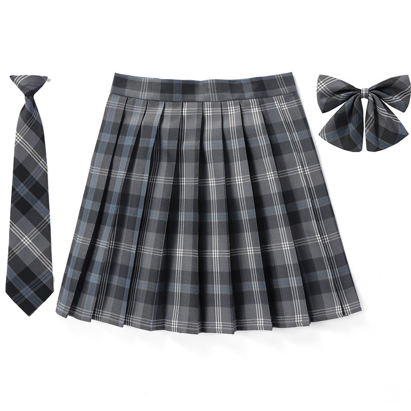 H 43cm plaid skirt   bow tie   tie