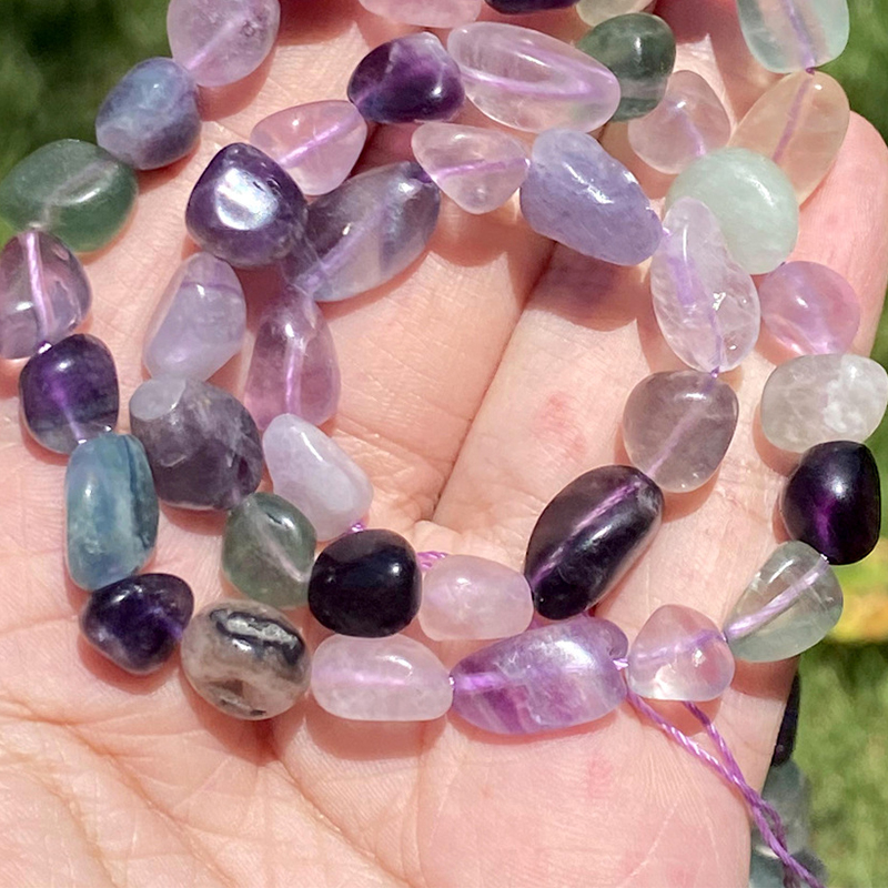 8-10mm green and purple stone