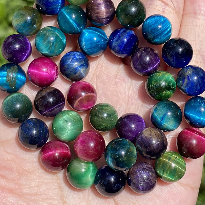 Colorful starry Tiger Eye 6mm/58pcs