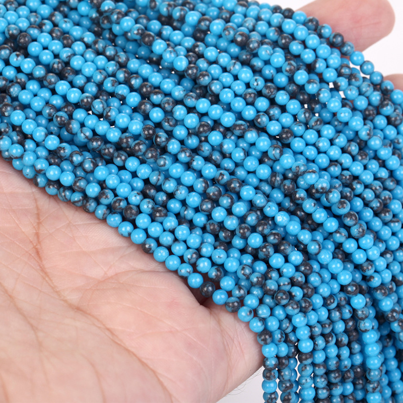 Turquoise blue black 2mm
