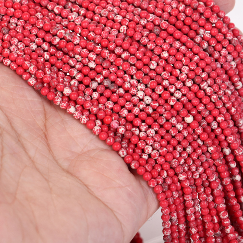 Turquoise red and white 2mm