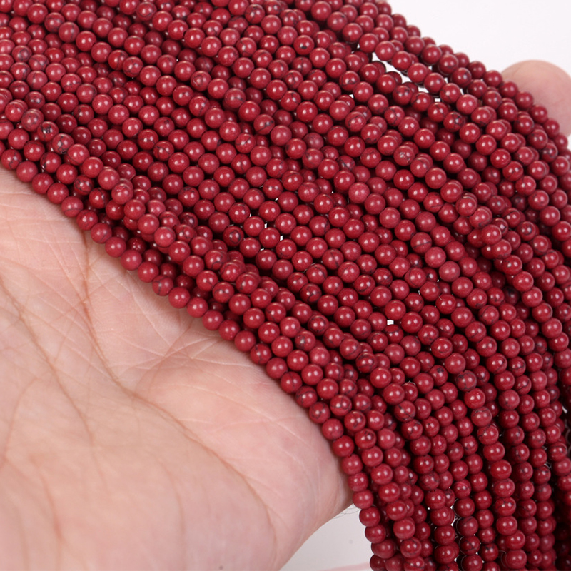 Turquoise dark red 2mm