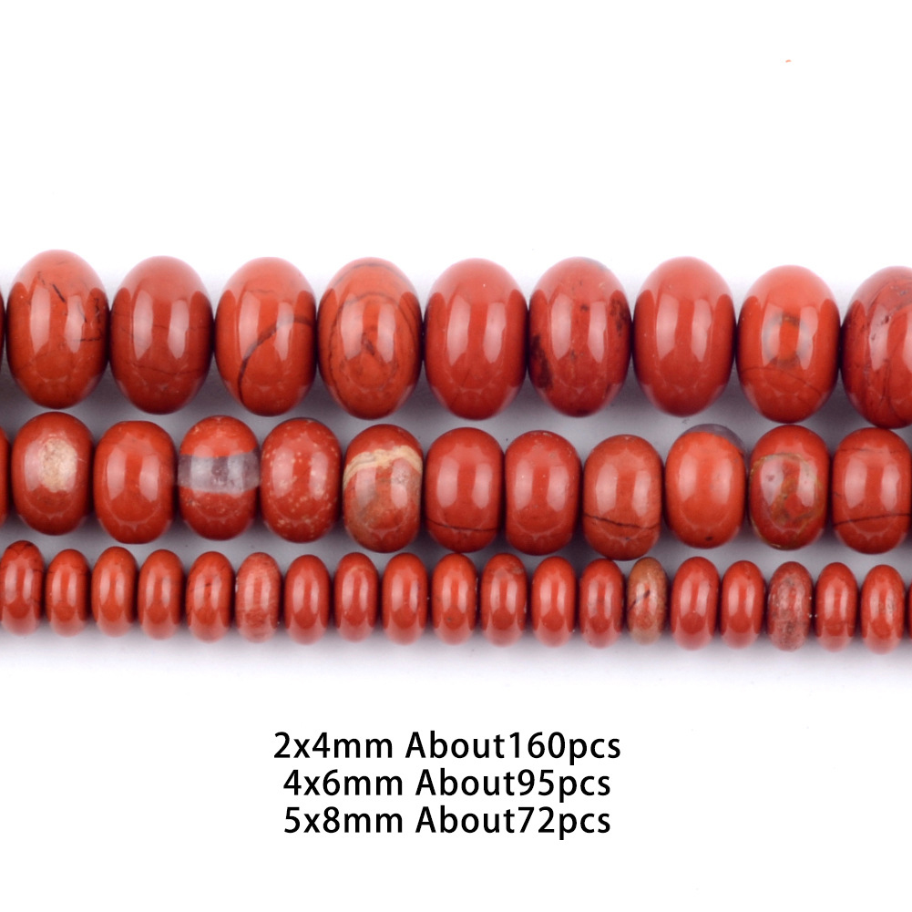 12:4x6mm abacus bead red stone