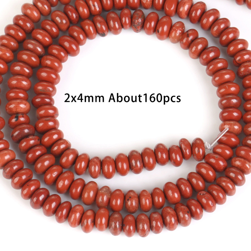 2x4mm abacus bead red stone 2 Size