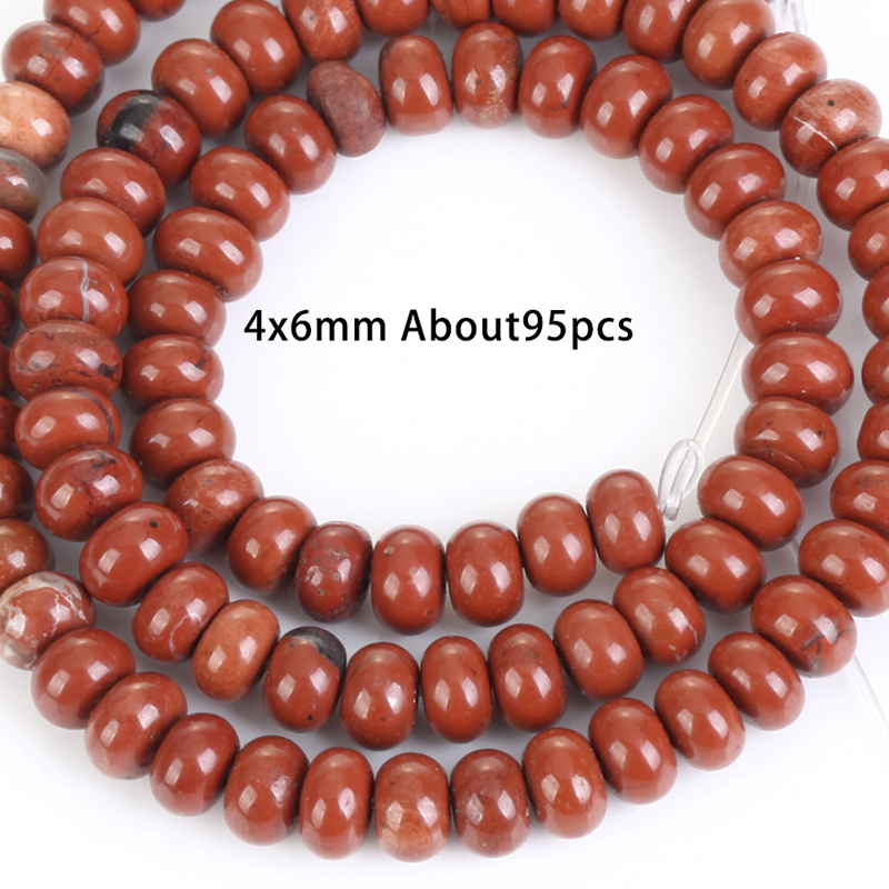 4x6mm abacus bead red stone 2 Size