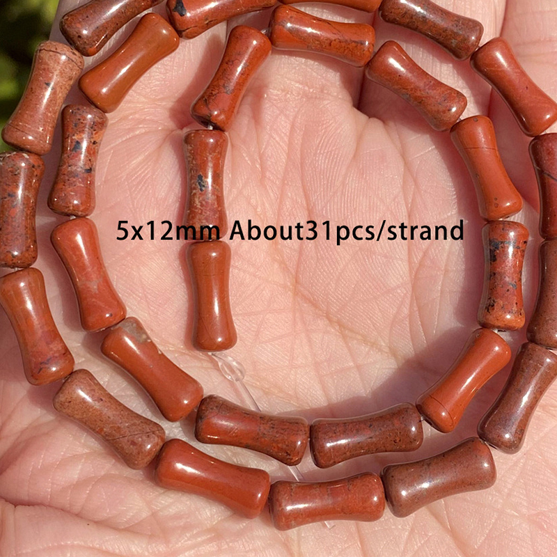 5x12mm bamboo red stone Size