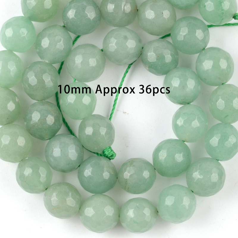 10mm faceted green aventurine Size