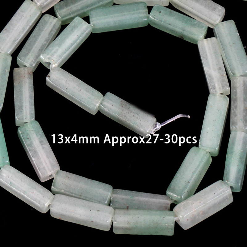 31:4x13mm rectangular column green aventurine