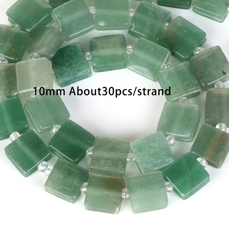 41:10mm square green aventurine