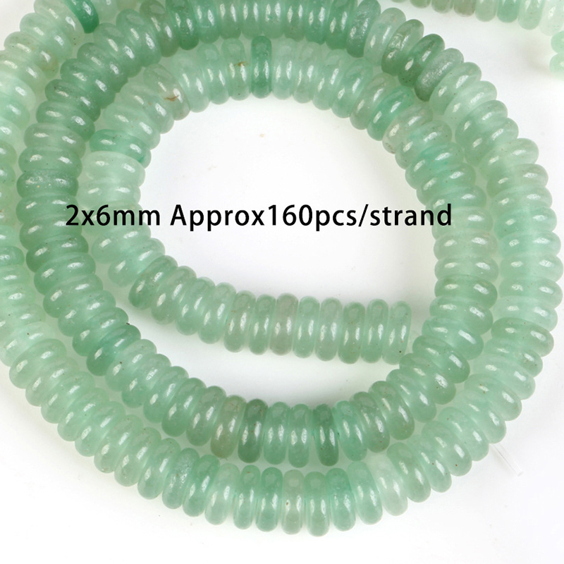 2x6mm disc green aventurine Size